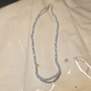 Elegant 3mm Faceted Blue Beaded Necklace
